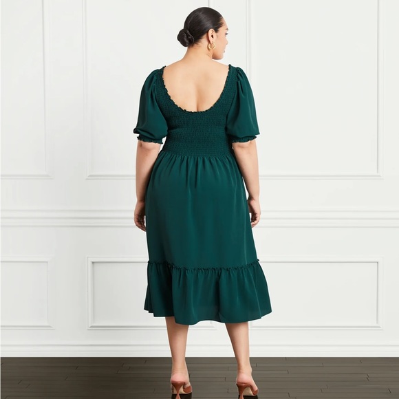 Hill House Louisa Nap Dress in green crepe - Picture 2 of 3